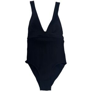 Sezane x Yse Black One Piece Swimsuit 34 Bow Swimwear Designer Quiet Luxury Chic